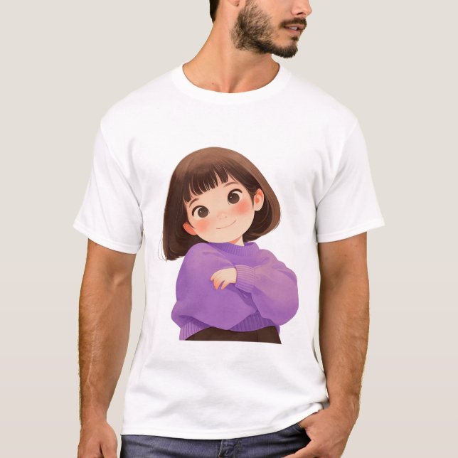Camiseta T-Shirts masculinas de menina confiante (Frente)