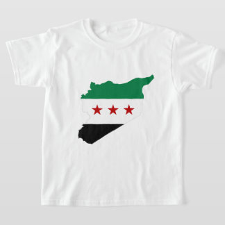 Camiseta T-Shirts masculinas - mapa síria - bandeira indepe