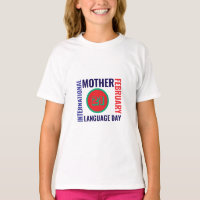 T-Shirts Meninas do Dia Internacional da Língua Ma