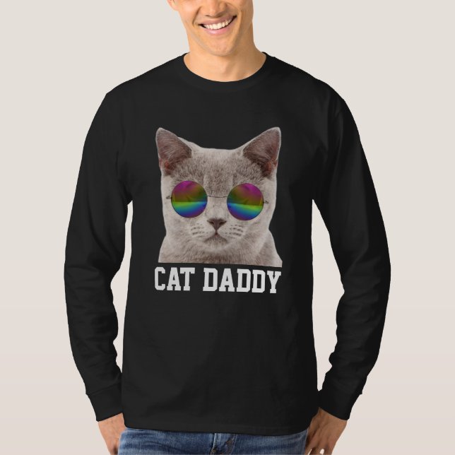 CAMISETA T-SHIRTS MENS DO DIA DE OS PAIS DO PAI CAT (Frente)