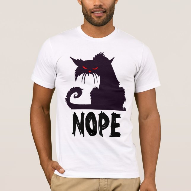 Camiseta T-shirts NOPE BLACK CAT (Frente)