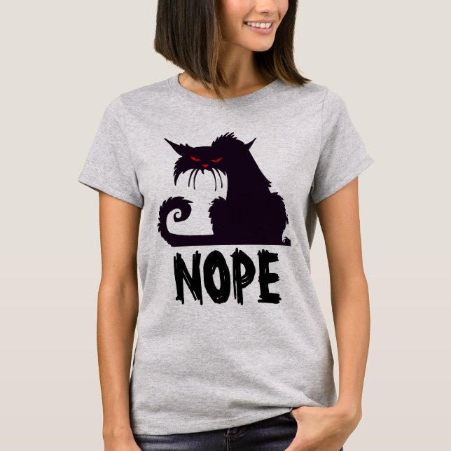 Camiseta T-shirts NOPE BLACK CAT (Frente)