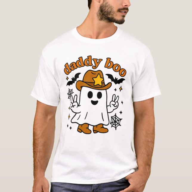 Camiseta T-Shirts pai Boo Correspondentes a Laranja (Frente)