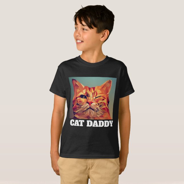 Camiseta T-Shirts PAI DE GATO PARA RAPAZES (Frente Completa)