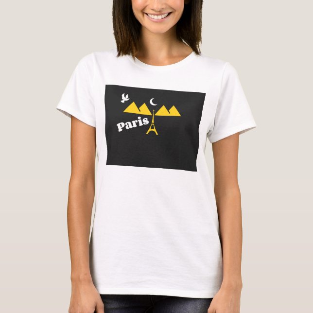 Camiseta T-Shirts Paris Para Mulheres, (Frente)