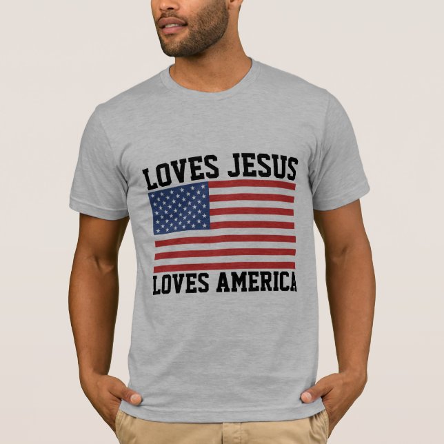 CAMISETA T-SHIRTS PATRIÓTICOS CRISTÃOS, AMES JESUS (Frente)