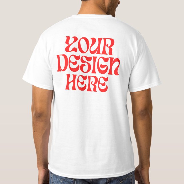 Camiseta T-shirts Personalizadas Perto De Mim, Sua Design A (Verso)