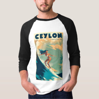 Camiseta T-Shirts Poster de viagens Ceylon Novo 