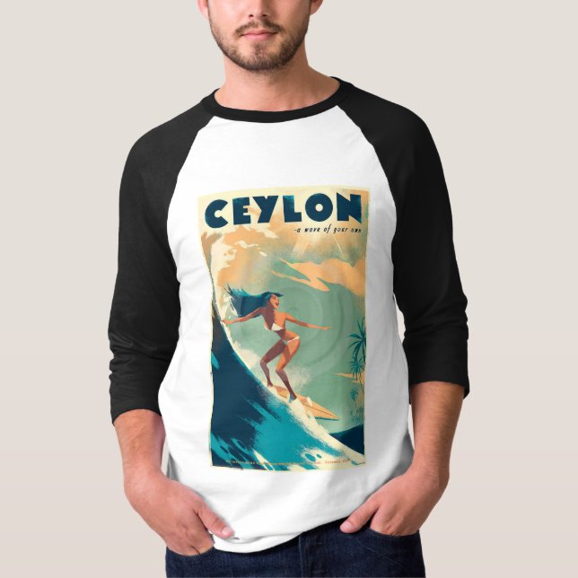 Camiseta T-Shirts Poster de viagens Ceylon Novo  (Frente)