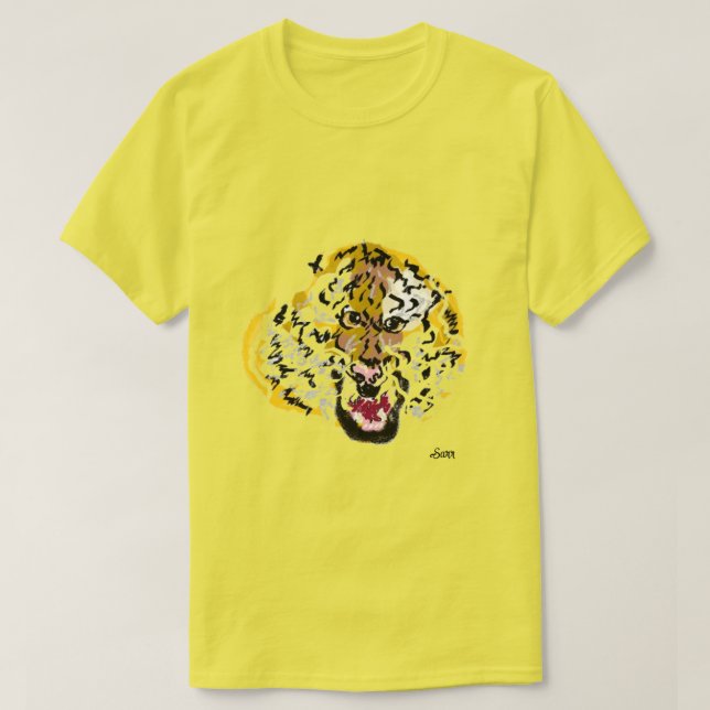 Camiseta T-shirts : Selvagem Do Tigre (Frente do Design)