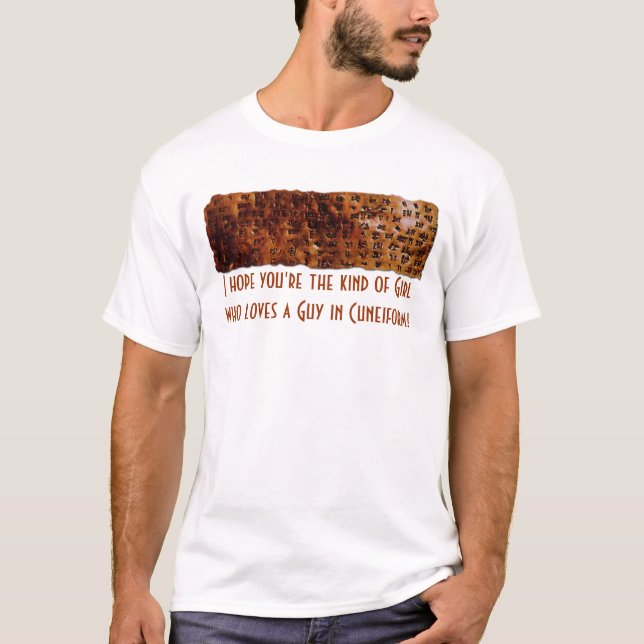 Camiseta T-Shirts "Sumerian Cuneiform Escrevendo" (Frente)