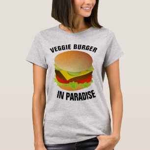 CAMISETA T-SHIRTS VEGETARIANOS, VEGGIE BURGER EM PARADISE