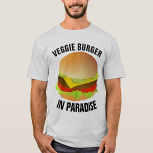 CAMISETA T-SHIRTS VEGETARIANOS, VEGGIE BURGER EM PARADISE