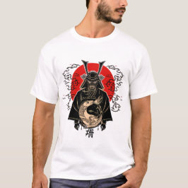 Camiseta T-ShirtSamurai e Sol Nascente – Ilustração de Arte