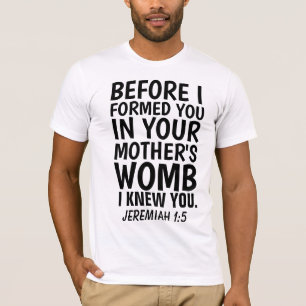Camiseta T-Shrits PRO-LIFE CRISTÃOS, Jeremiah 1:5