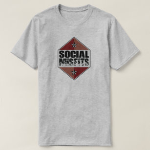 Camiseta T social do logotipo dos desajustes da equipe