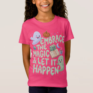 Camiseta T-ST de Meninas de Halloween com Fantasma