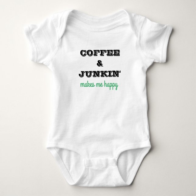 Camiseta T-thirt bonito com café & dizer de Junkin (Frente)