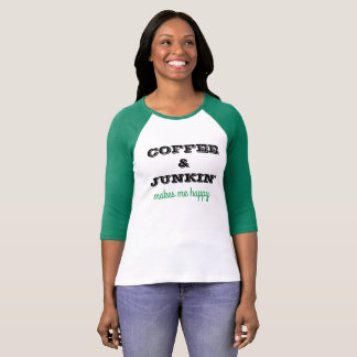 Camiseta T-thirt bonito com café & dizer de Junkin