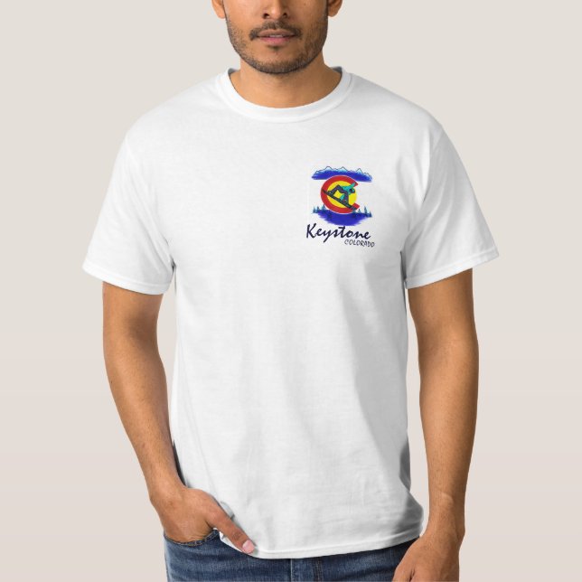 Camiseta T trapezóide do valor do snowboarder da cerceta de (Frente)