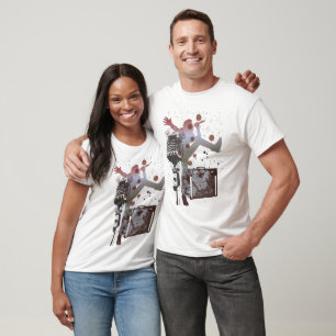 Camiseta T urbano da estrela do rock