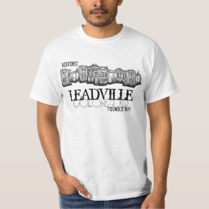 Camiseta T velho histórico do valor da cidade de Leadville