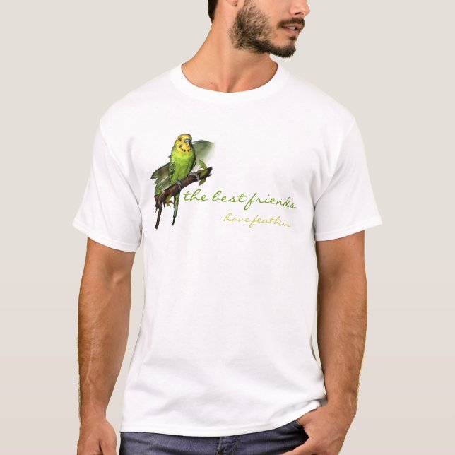 Camiseta T verde da arte de Budgie (Frente)