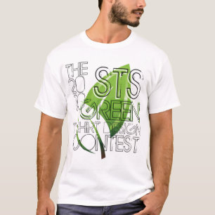 Camiseta T verde da competição de Desgin do t-shirt do ST
