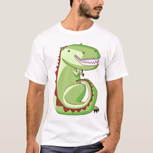 Camiseta T verde de Dino (Frente)