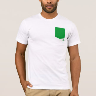 Camiseta T verde do bolso