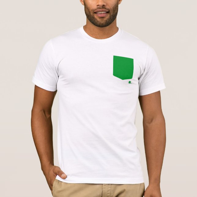 Camiseta T verde do bolso (Frente)