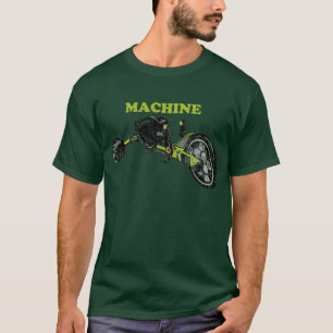 Camiseta T verde do gráfico da máquina