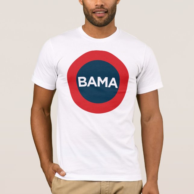 Camiseta T vermelho, branco e azul de Obama grande (Frente)