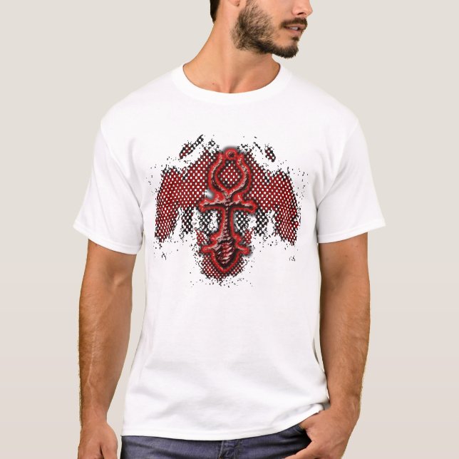 Camiseta T vermelho do formulário da sombra de Ankh (Frente)