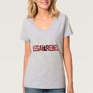 Camiseta T vermelho largo rebelde legal do V-Pescoço do