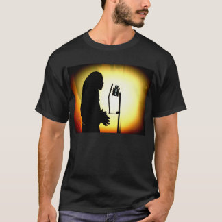 Camiseta T vocal da silhueta da cabine do Emcee da