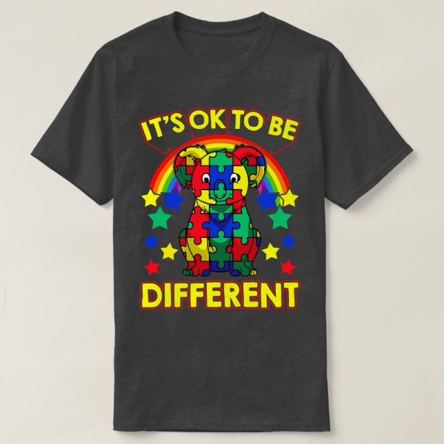 Camiseta Tá Bem Em Ser Diferente Puzzle de Conscientização  (Frente do Design)