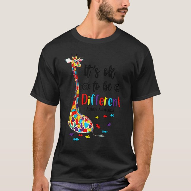 Camiseta Tá Bem Ser Diferente Girafa Conscientização do Aut (Frente)