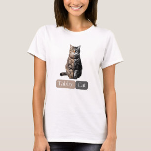Camiseta Tabby cat Abraça a Altura da Camisa-Triturada