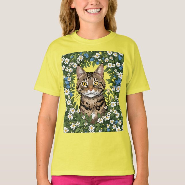 Camiseta Tabby Cat E Massachusetts Mayflower 3 (Frente)