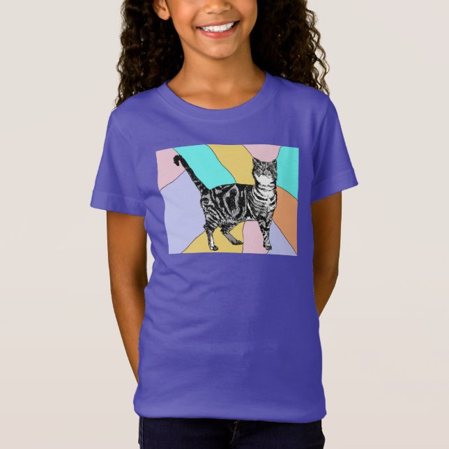 Camiseta Tabby Cat Felinos, putas, putas, T-Shirt (Frente)