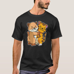 Camiseta Tabby Cat & Kitten Cute Animais Para Mulheres Cudd