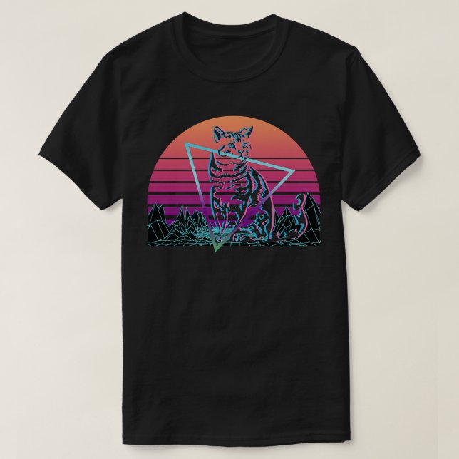 Camiseta Tabby Cat Retro Premium  (Frente do Design)