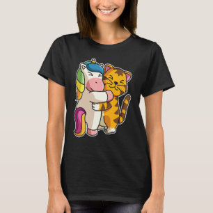 Camiseta Tabby Cat & Unicorn Cute Animais Para Mulheres Cud