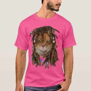 Camiseta Tabby Orange Cat As Dreadlocks Hippie Reggae Dread
