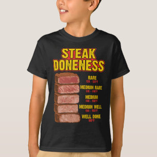 Camiseta Tabela de Guia de Cozimento de Bife Bbq Carne Chef