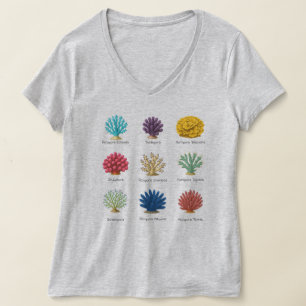 Camiseta Tabela de Ilustração Botânica de ID de Coral SPS