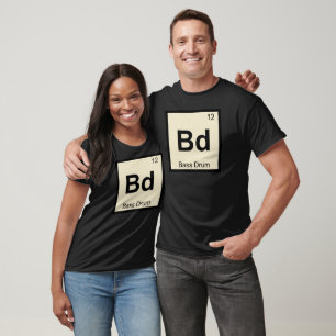 Camiseta Tabela Periódica da Química da Música da Bateria -