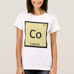 Camiseta Tabela Periódica da Química do Queijo de Cabra Co