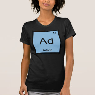 Camiseta Tabela Periódica da Química Nome Adolfo